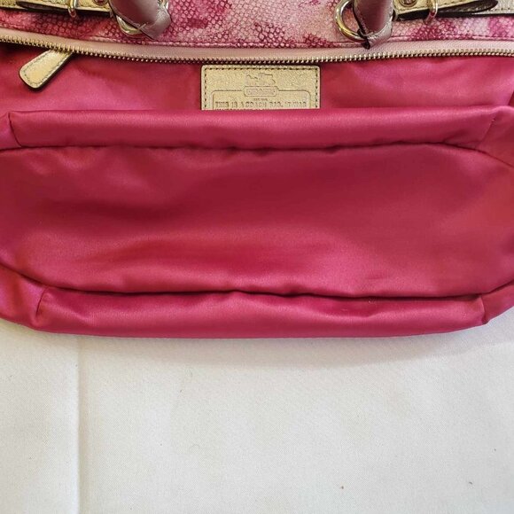 Coach Madison Floral Opa Sophia Shoulder Bag shades of pink and metallic gold - Picture 12 of 16